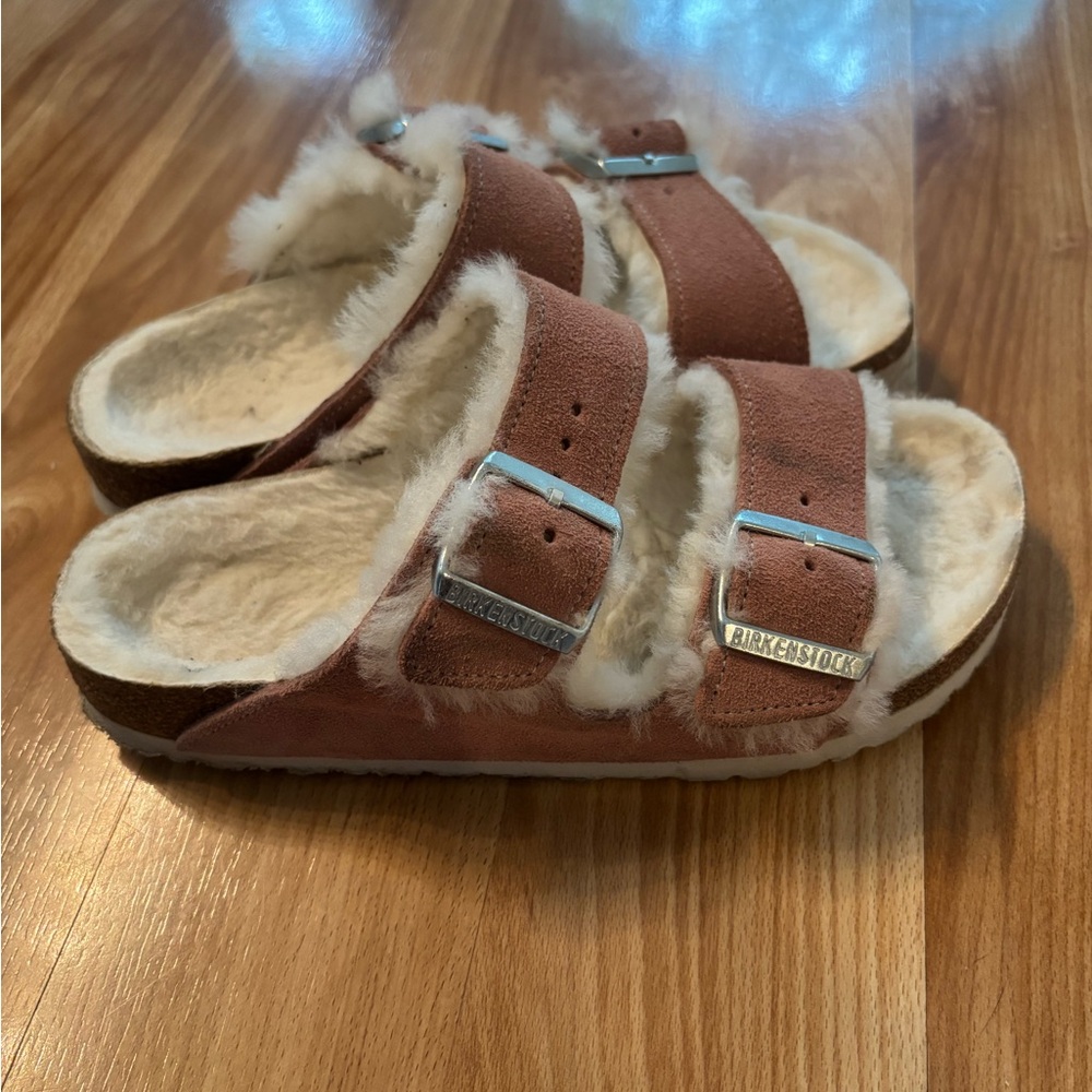 Birkenstock Fuzzy Arizona - dusty pink